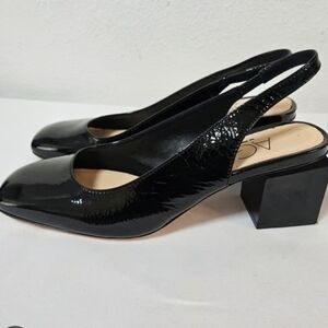 AGL New Black Patent Slingback Heels. Store Display.